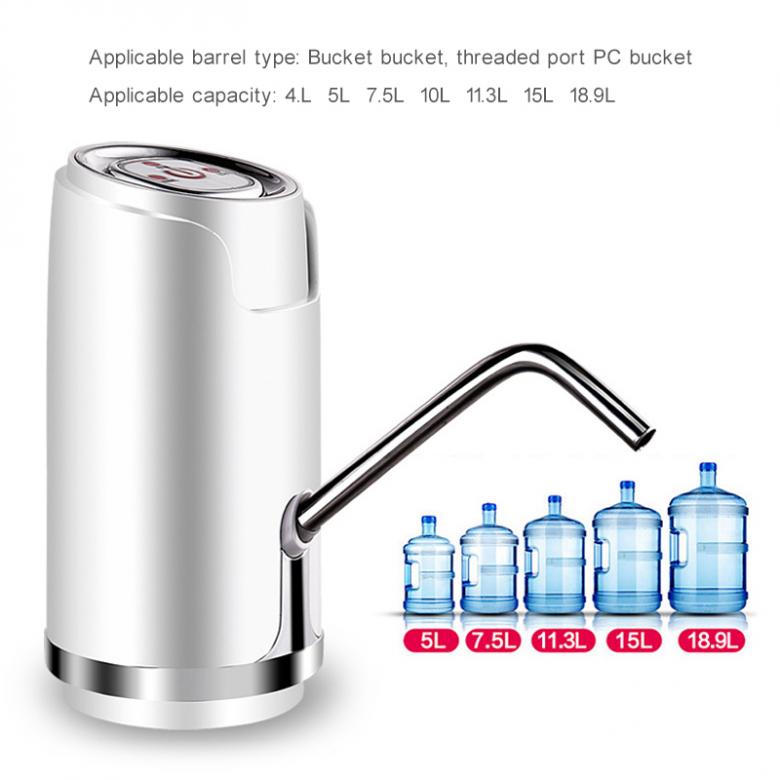 Dubbelläge bärbar touch-tone trådlös uppladdningsbar elektrisk intelligent vattenpump med usb-kabel