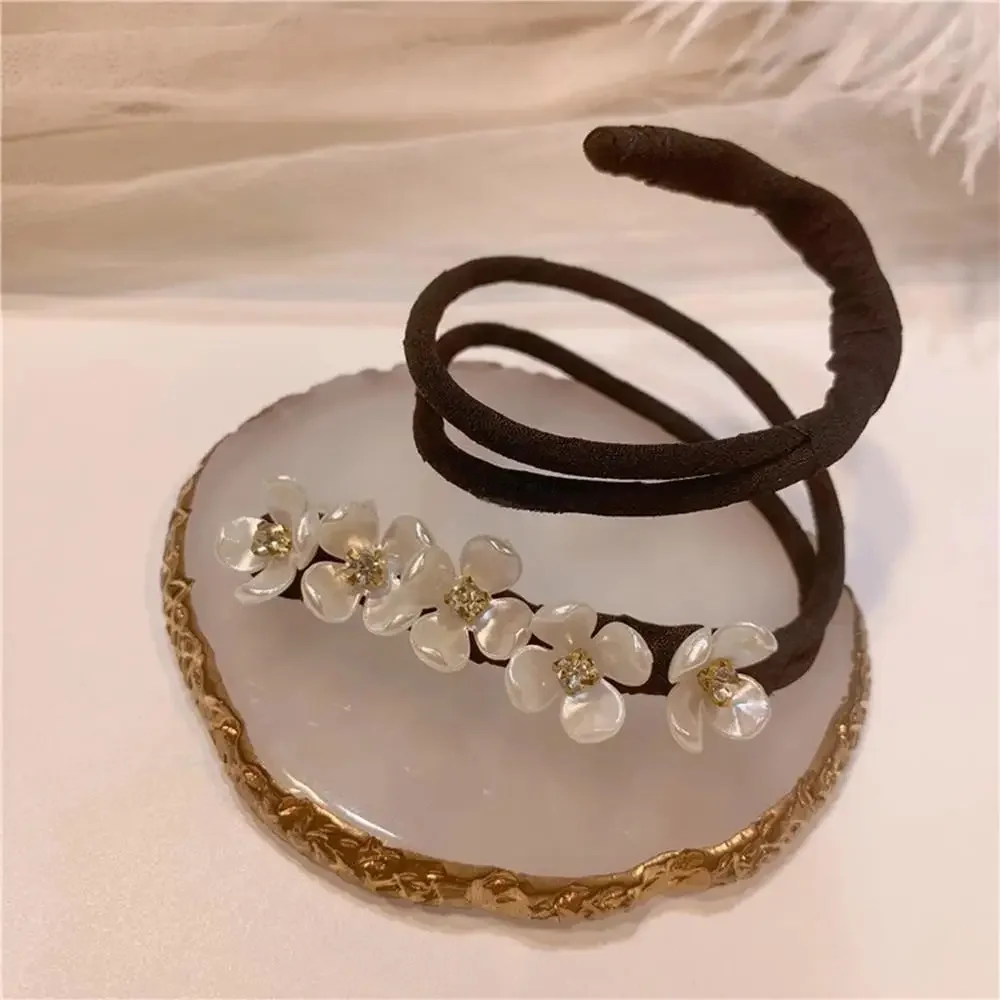Donut de cristal Floral Updo para mujer, palo de pelo fácil de hacer moños, placa de bricolaje, diadema flexible, accesorios para el cabello,: plum