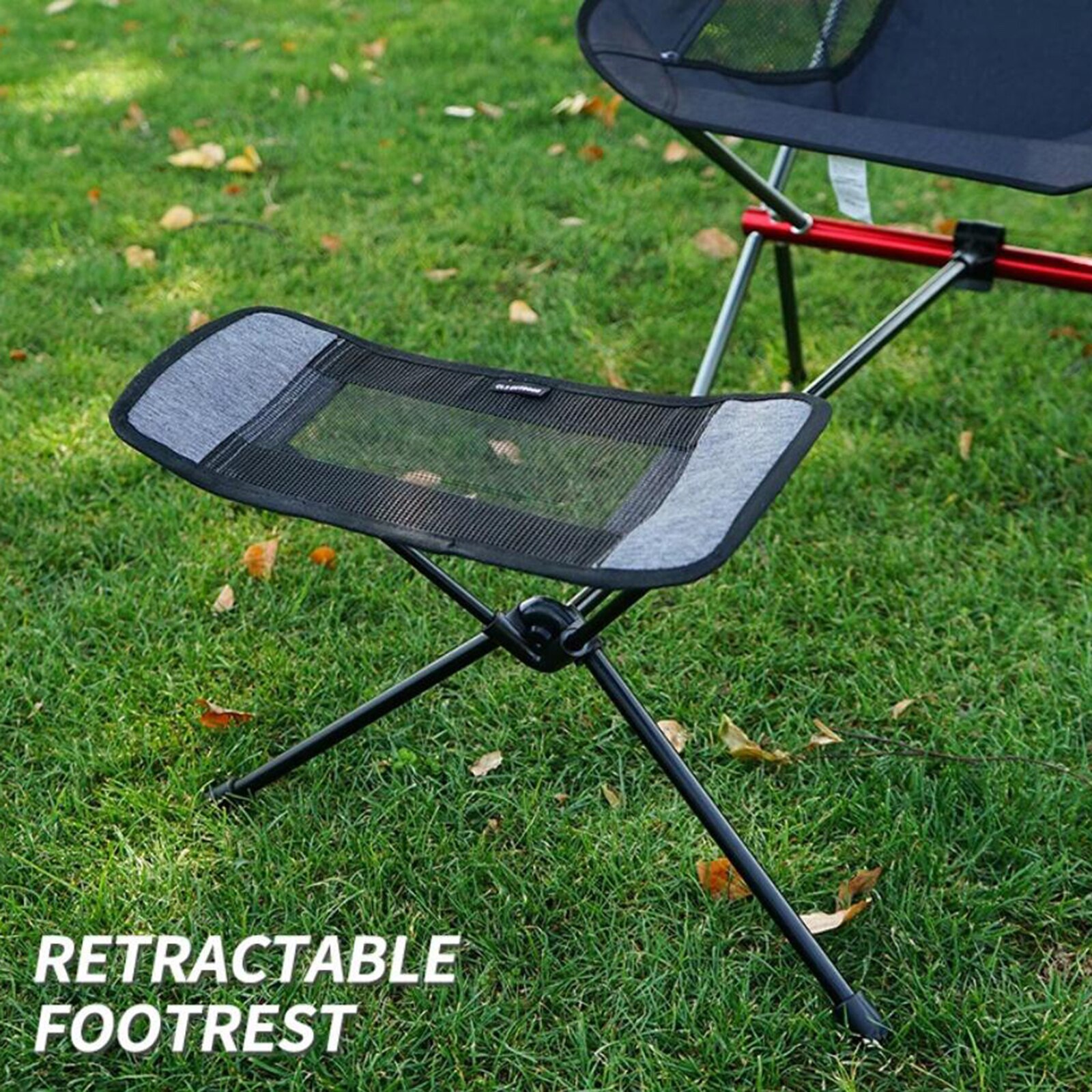 Portable Folding Footstool Camping Fishing Chair Footrest, Anti-skid Retractable Leg Chair Stool for Camping BBQ Fishing Picnic