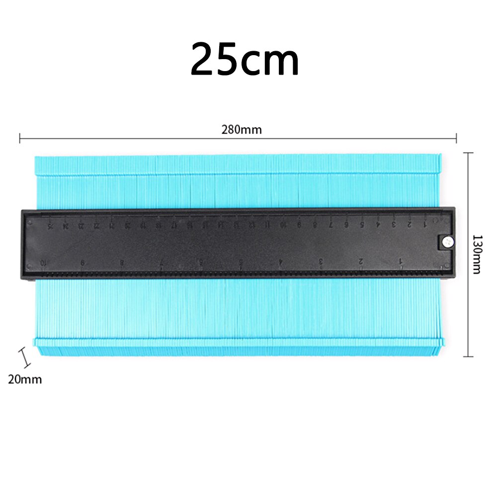 WAKYME Multi-funktion Kopie Messgerät Kontur Profil Holzbearbeitung Werkzeuge strahlend Winkel Lineal Messgeräte Meethulp Messgerät: Grün 25cm