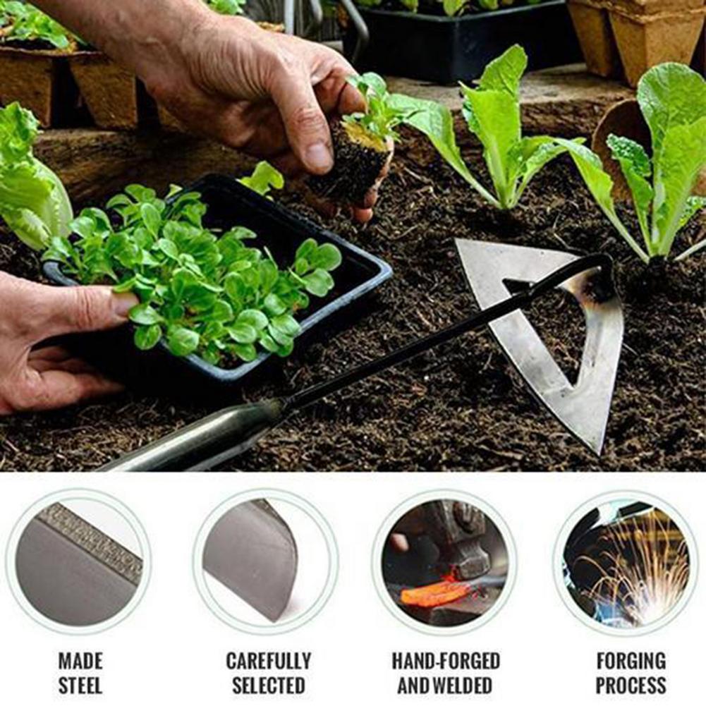 Azada hueca endurecida de acero, rastrillo de deshierbe de mano para plantar verduras, granja, jardín, herramienta de Agricultura, accesorios de deshierbe,