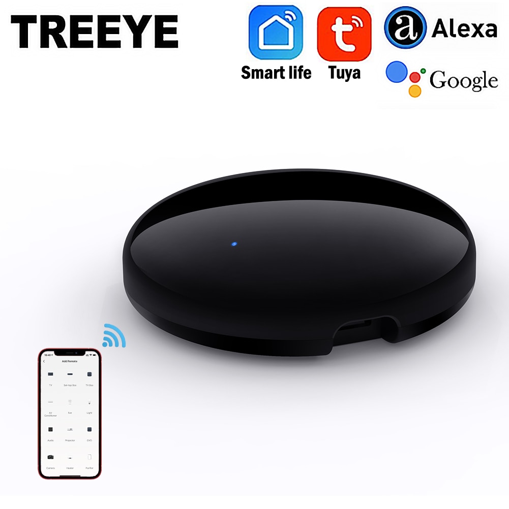 TREEYE IR Controller Blaster Infrared Wireless Remote Control via Smart Life Tuya APP Work with Alexa Google Home