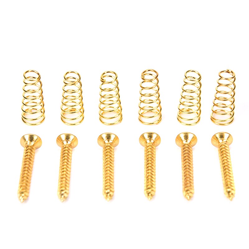 6pcs Electric Guitar Single Coil Pickup Mount Height Screw with Spring 23mm*5mm Guitar Screws Springs Guitarra Tornillo Resorte