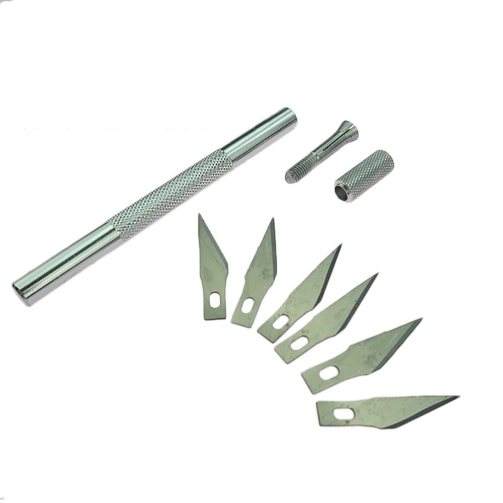 Metal Scalpel Knife Tools Kit Hobby Knife Razor Tool with 5 Bladesr Art Work Cutting Caving Sculpture Knife