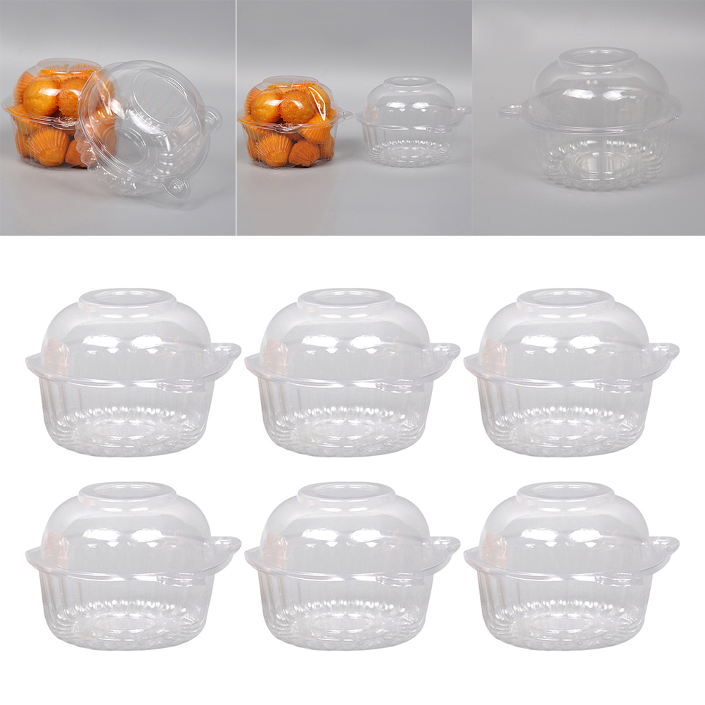 50 Pcs Cake Boxes Transparent Plastic Case Holder Cake Boxes for Pastries Cupcake