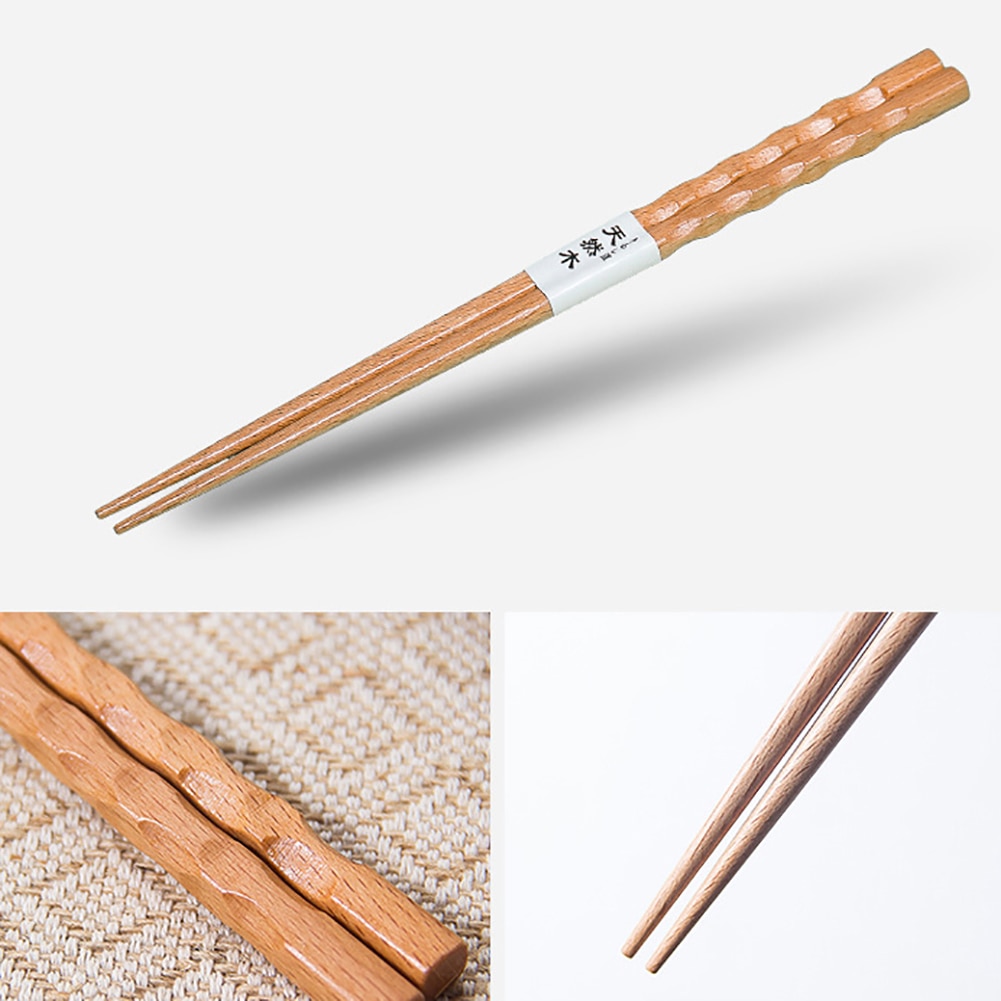 1 Pair Japanese Food Chop Stick Travel Baguettes Portable Reusable Non-slip Wooden Chopsticks Tableware Sushi Hashi Tools