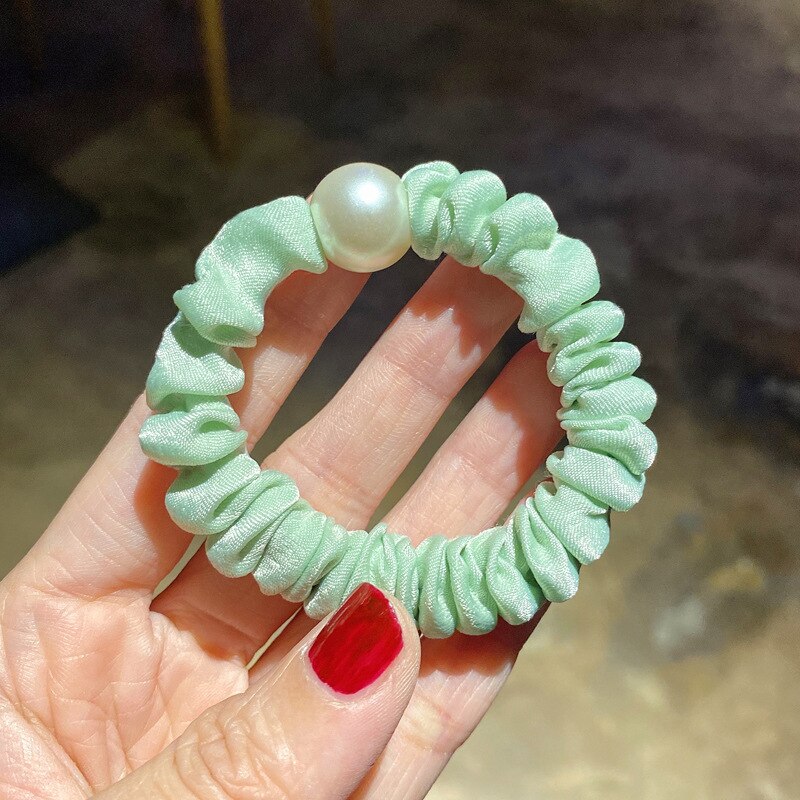 Bandas para el pelo para mujer y niña, accesorios para el cabello, Anillo para el pelo con perlas, banda de goma elástica, soportes para Coleta, adornos para la cabeza