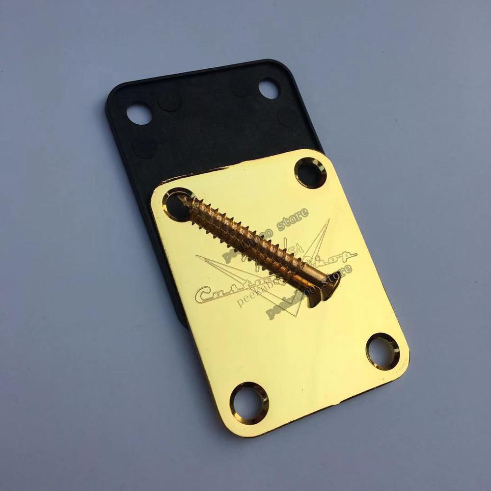 Guitar Neck Plate Gold/Chrome/Black For st/tele electric guitar: A