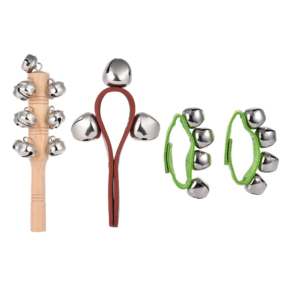 Kit de juguetes de percusión de 10 Uds., conjunto de banda rítmica que incluye pandereta, Maracas, castañuelas triangulares, muñequera para bebé