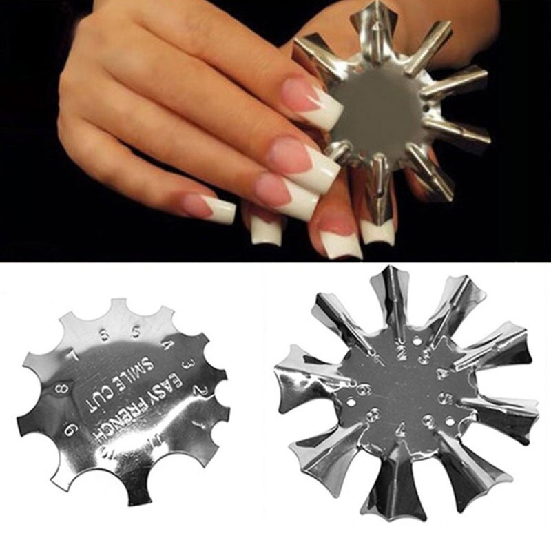 1Pc Nail Art Edge Metal Trimmer Nail Form Cutter Clipper Styling Nail Gel Franse Trim Smile Line Nail sjabloon Tools