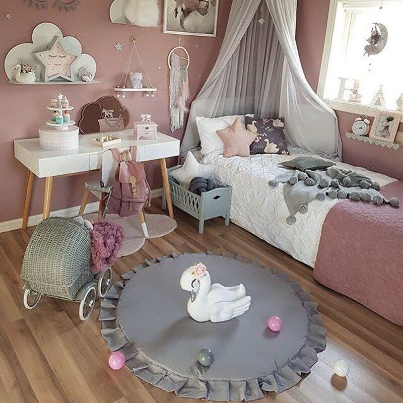Blød rund bomuld baby gym legemåtter børneværelse tæppe legemåtte kravle værelse gulv tæppe værelse dekoration pude foto rekvisitter