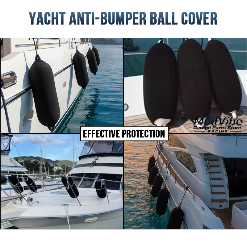 Boat Fender Cover Protector Anti-Collision Ball Sleeve Protection Black Velvet Anti-UV For Marine Boat Sailing Yacht Bumper