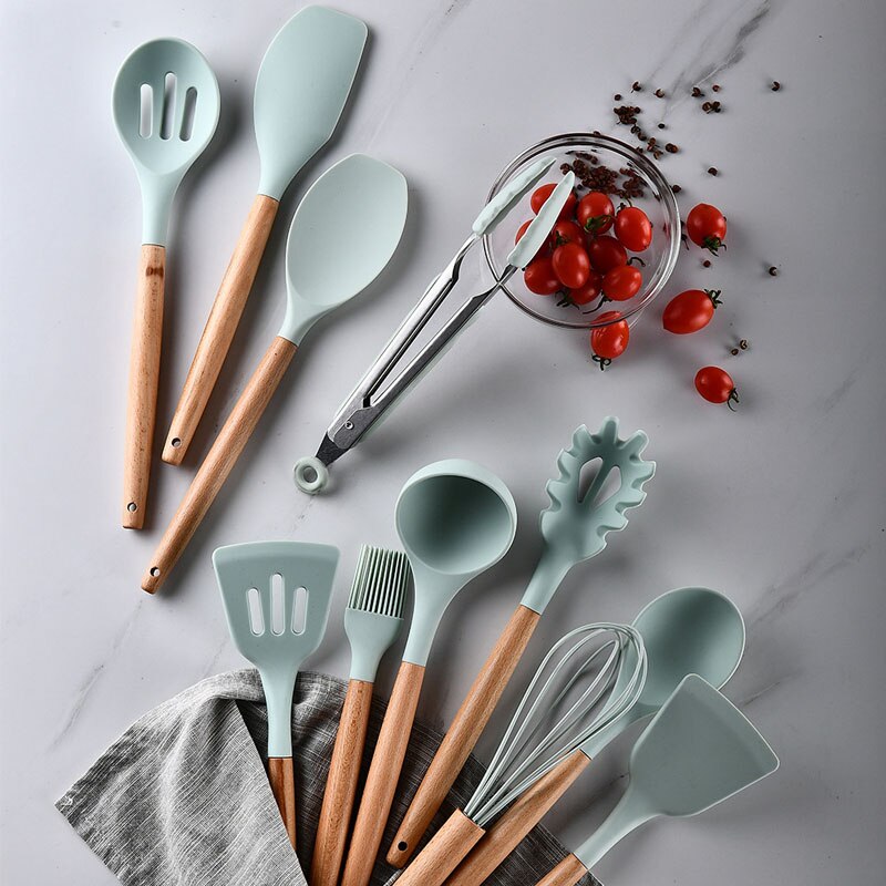 Silicone cuisine ustensiles de cuisine outils ensemble antiadhésif spatule pelle cuisson ustensiles de cuisine ustensiles de cuisine accessoires de cuisine Gadgets