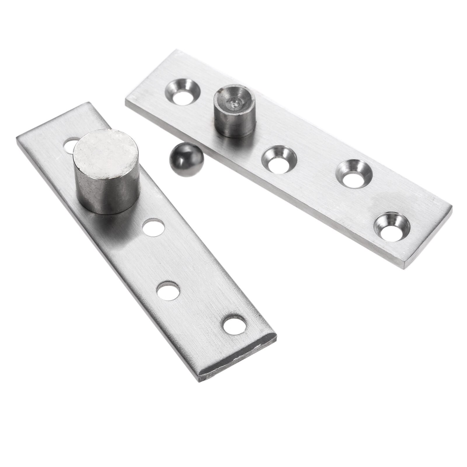 Bisagras pivotantes para puerta, accesorio giratorio de 100mm de acero inoxidable plateado, 360 grados, accesorios de Hardware