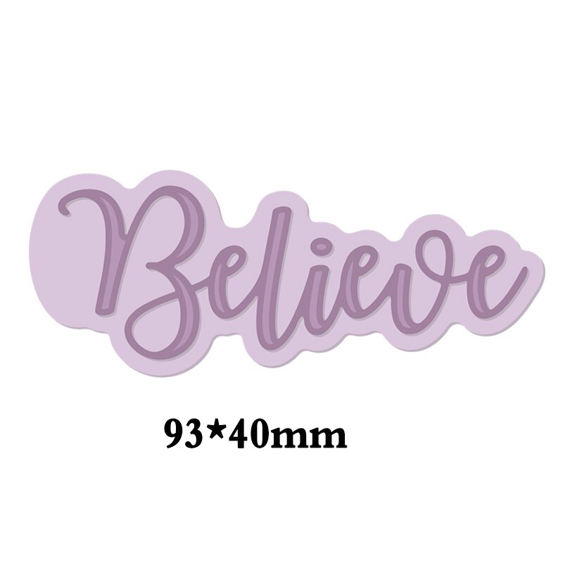 Mots mélangés découpe de métal pochoir pour bricolage Scrapbooking décoratif gaufrage artisanat découpe modèle Sentiment: Believe