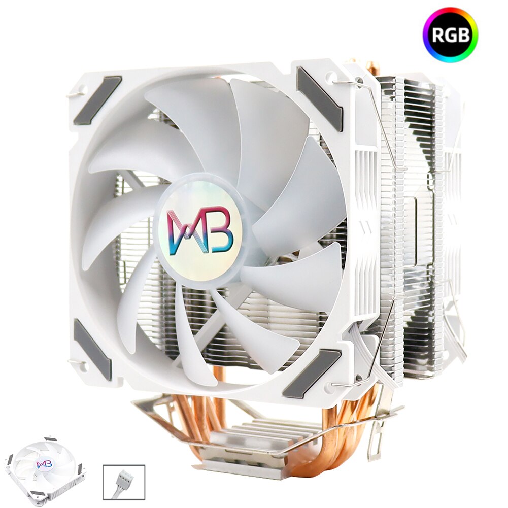 CPU Cooler Ventilador 120mm RGB ARGB Cooling Fan Ventilateur For Intel LGA 1151 1155 1200 1366 X79 X99 AM3 AM4 Radiator: 2Fans RGB