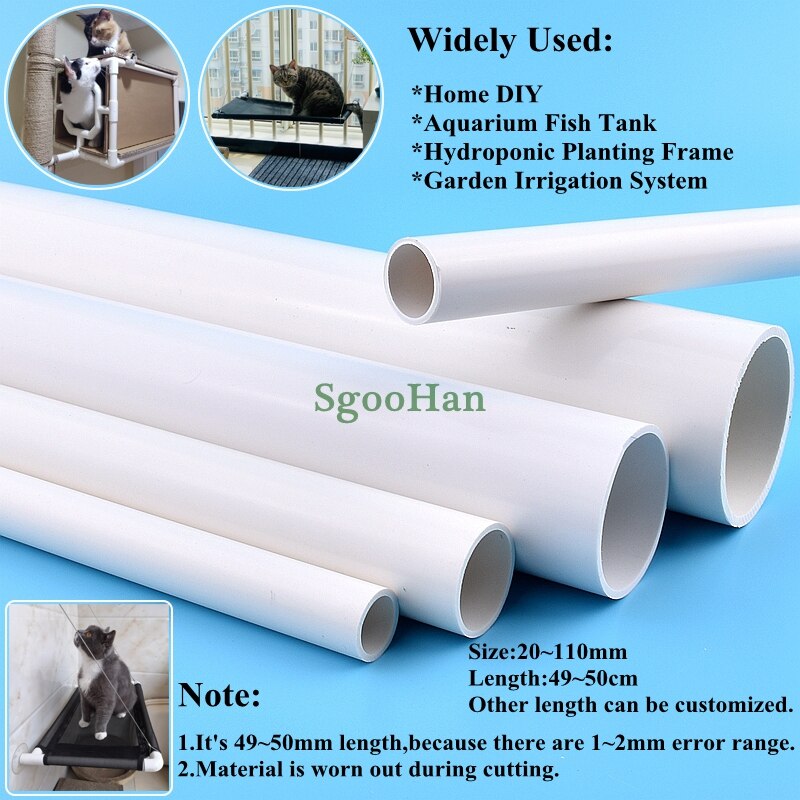 1pc 49-50cm Long OD 20/25/32mm UPVC Pipe Aquarium Tank Fittings Home Garden DIY Irrigation System PVC Tube Water Supply Pipe