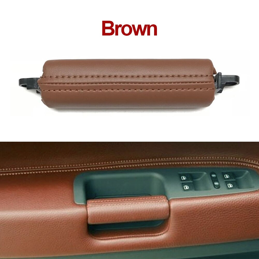 Interior Cars Accessories Leather Driver Door Handle Replacement For VW Volkswagen Touareg 2003 2004 2005 2006 2007: black