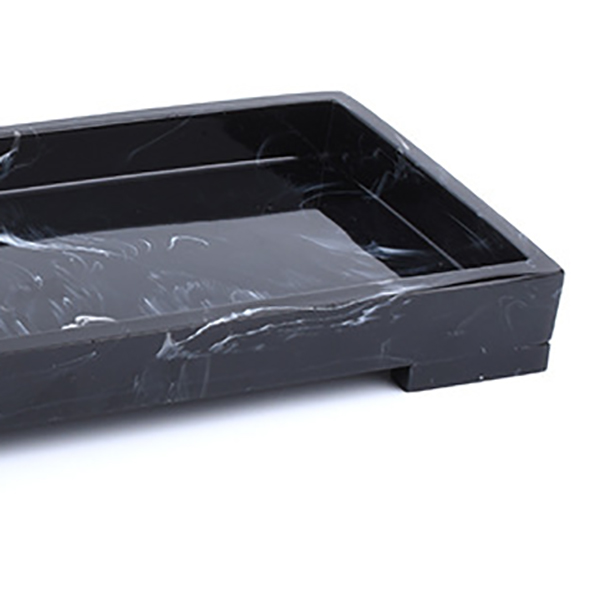 Forfængelighed bakke sort badeværelse forfængelighed bordplader toilet tank opbevaringsbakke, hjem marmor sten forfængelighed bakke, arrangør bakke til cl