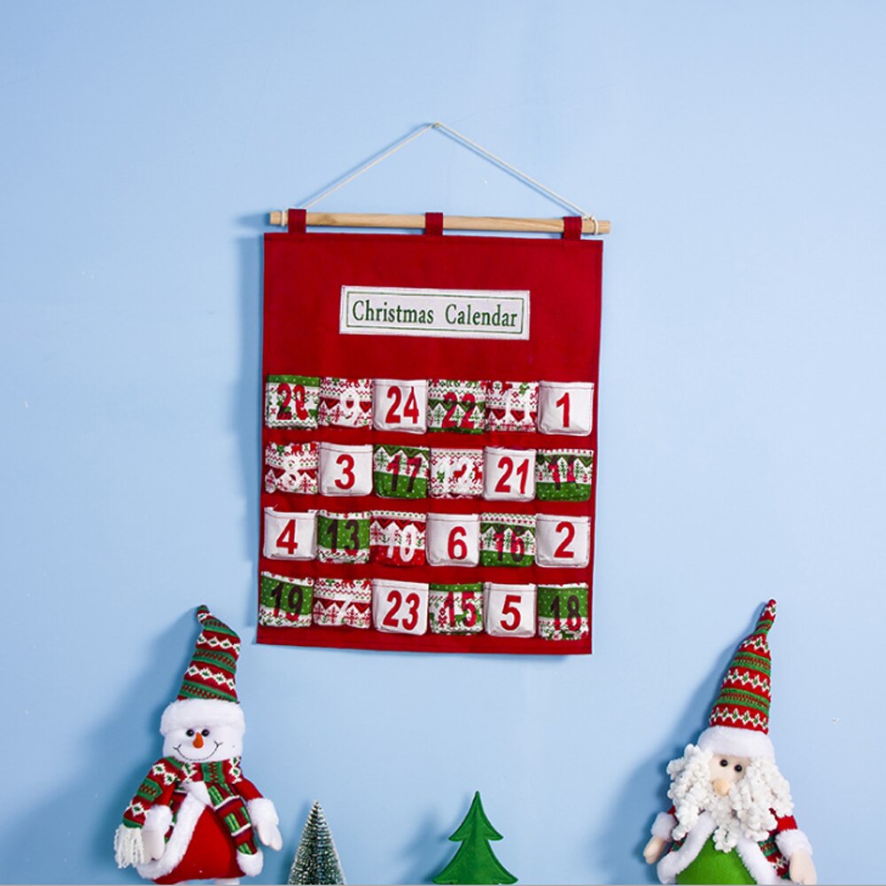 Jul adventskalender nedräkningskalender godisförvaringssäck för hushållskök restauranginredning jul