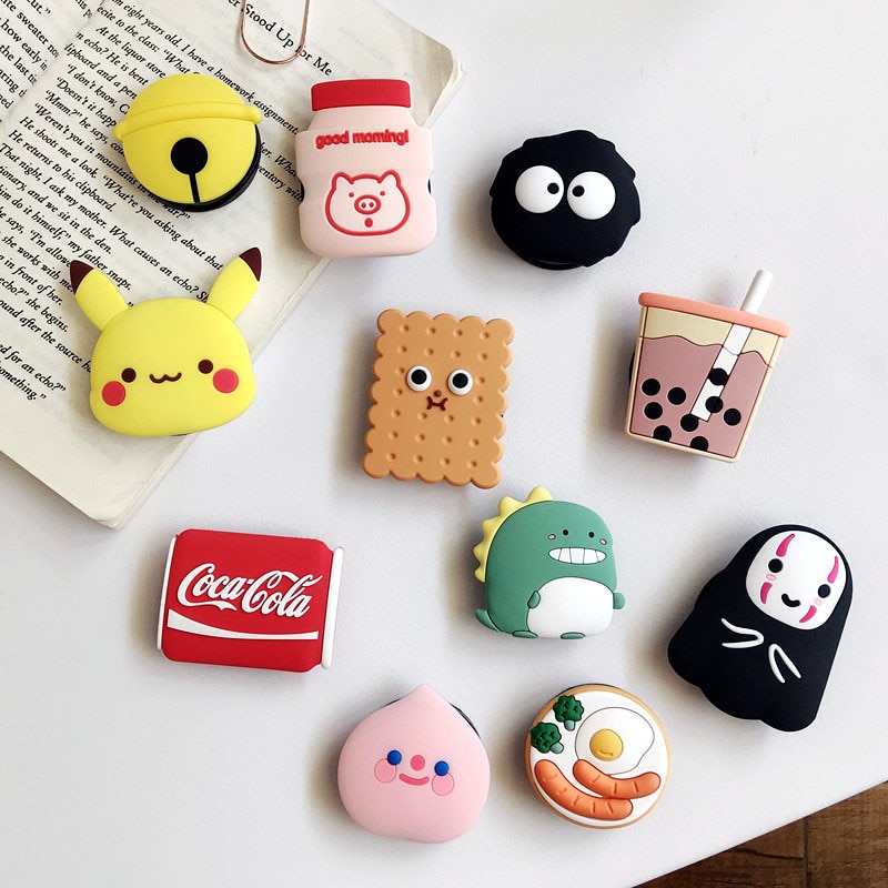 Mini dessin animé mignon motif saisir support pour téléphone rétractable Silicone support pour téléphone Mobile support adapté à tous les téléphones mobiles taille