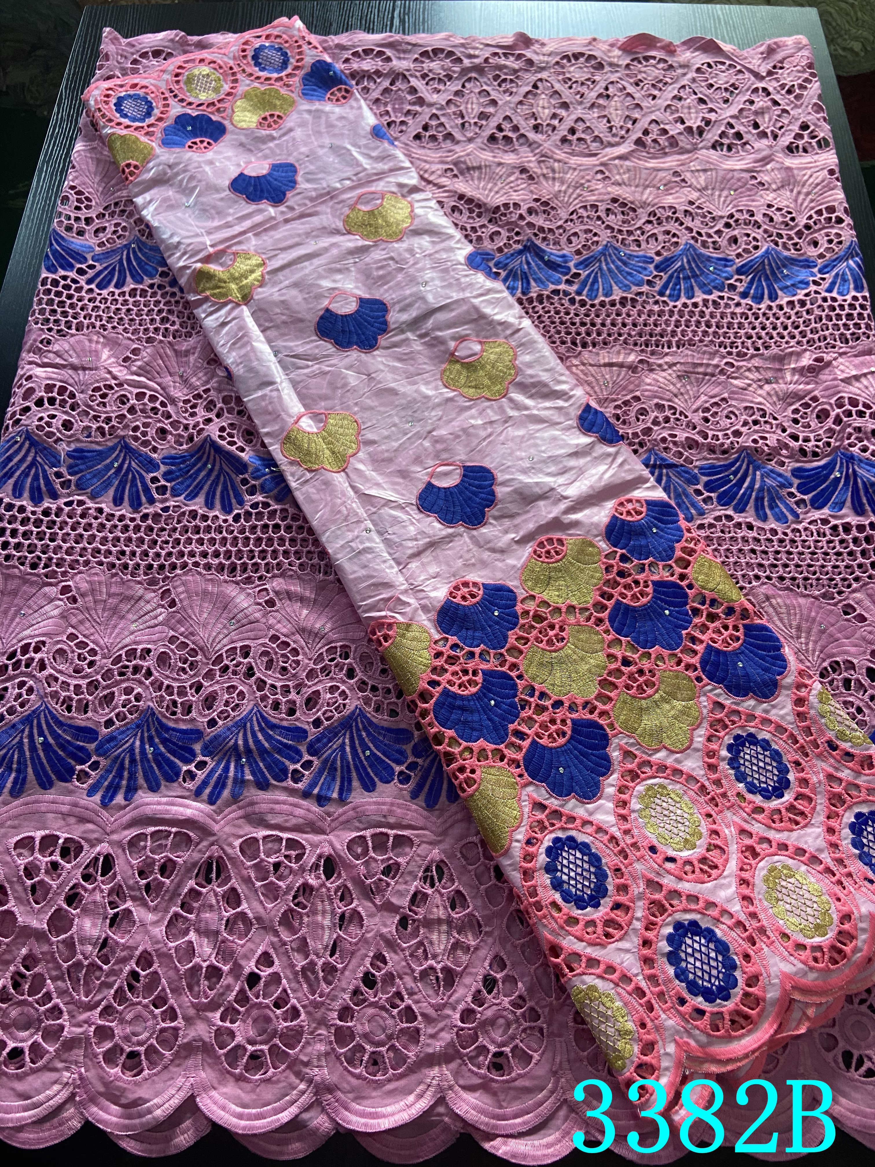Dentelle sèche Bazin, tissu Bazin, 2.5 + 2.5 mètres, tissu de , dentelle africaine, guinée, africaine, Voile de suisse, YA3382B