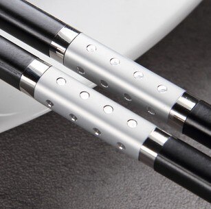 Palillos Chinos bonitos de acero inoxidable, Baguette de China, Vaisselle, cocina, Sushi, Bar de comida, estilo japonés, un par: Silver