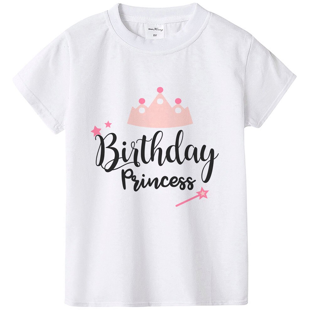 誕生日プリンセスtシャツ子供半袖tシャツ十代のカジュアルシャツ2020新oネックファッション子供tシャツパーティーの摩耗