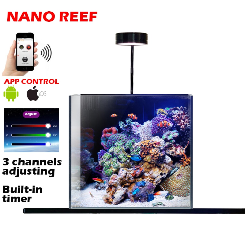 Aquarium Reef Led Light Fish Tank Marine Saltwater Zeewater Koraal Lichten App Controle 3 Kanalen Dimmen Timing Verlichting Niet Wifi