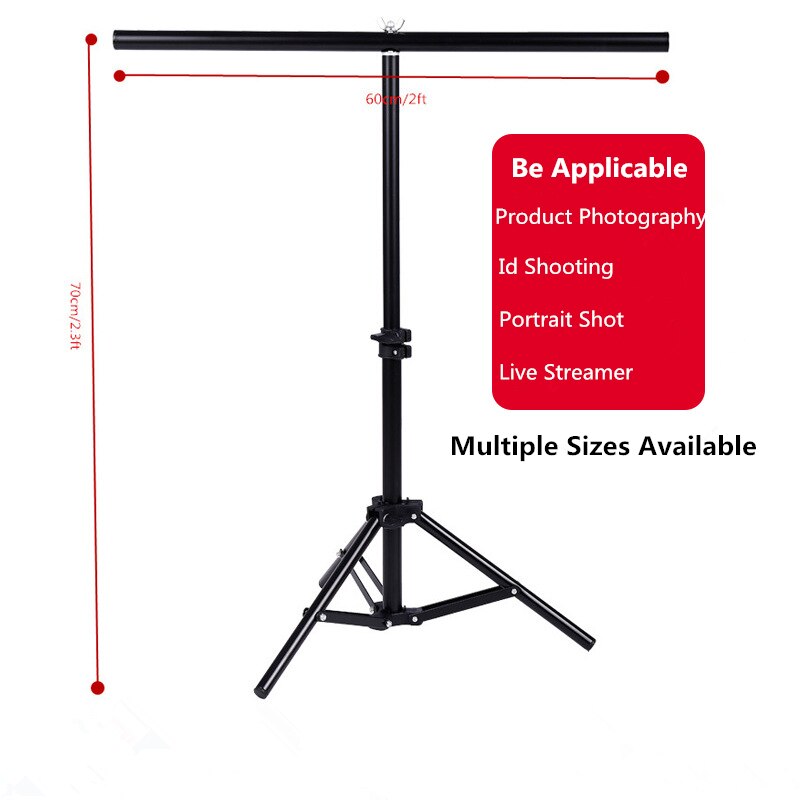 T-Shape Photography Background Frame Holder Photo Backdrop Stands Support System Stands With Clip Clamps For Video Photo Studio