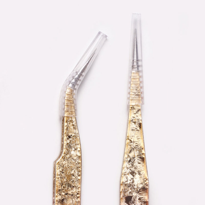 Pinzas para decoración de uñas de doble punta, con cabezal de presión de silicona, pegatina de diamantes de imitación, herramienta de selección, pinzas para pestañas de acero inoxidable, 1 ud.