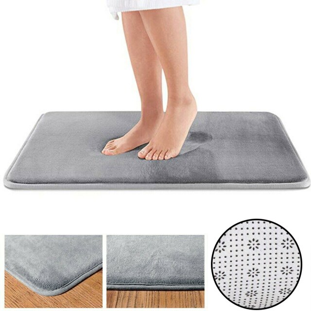 Water Absorption Rug Bath Mat Bathroom Carpet Water Absorption Rug Shag... – Grandado