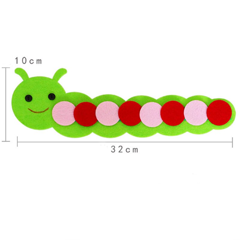 freundlicher Raupe nicht gewebte Tuch DIY Spielzeug freundlicher Manuelle FrüHenne Lernen Bildung Anzahl Sortierung Spielzeug Kindergarten Lehrmittel: rot-Rosa 32cm