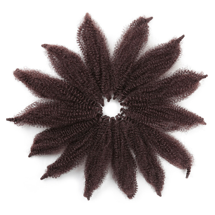 La belleza de oro 8 "sintético Crochet trenzas Marley pelo 14 raíces/pc suave Afro cabello torzado trenzado extensiones de fibras de alta temperatura: #33