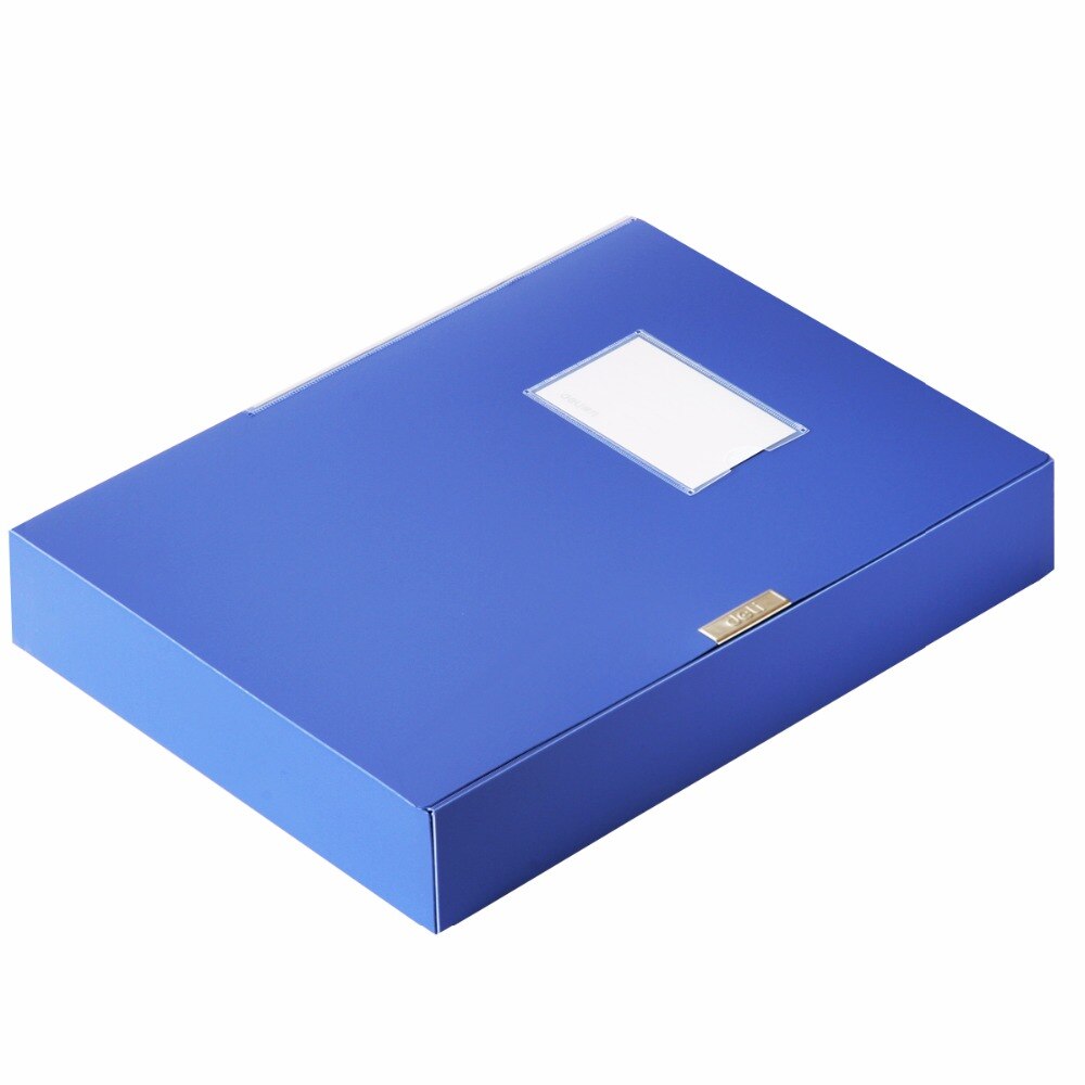 Deli 1pcs Blue file box 520 A4 paper file box glue buckle information box folder storage box file set multiple specifications