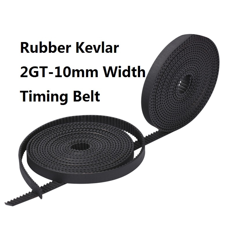 Rubber Kevlar Timing GT2 Zwarte Kleur 2GT Open Riem 10Mm Breedte 5M/10M/20M/50M Voor 3D Printer