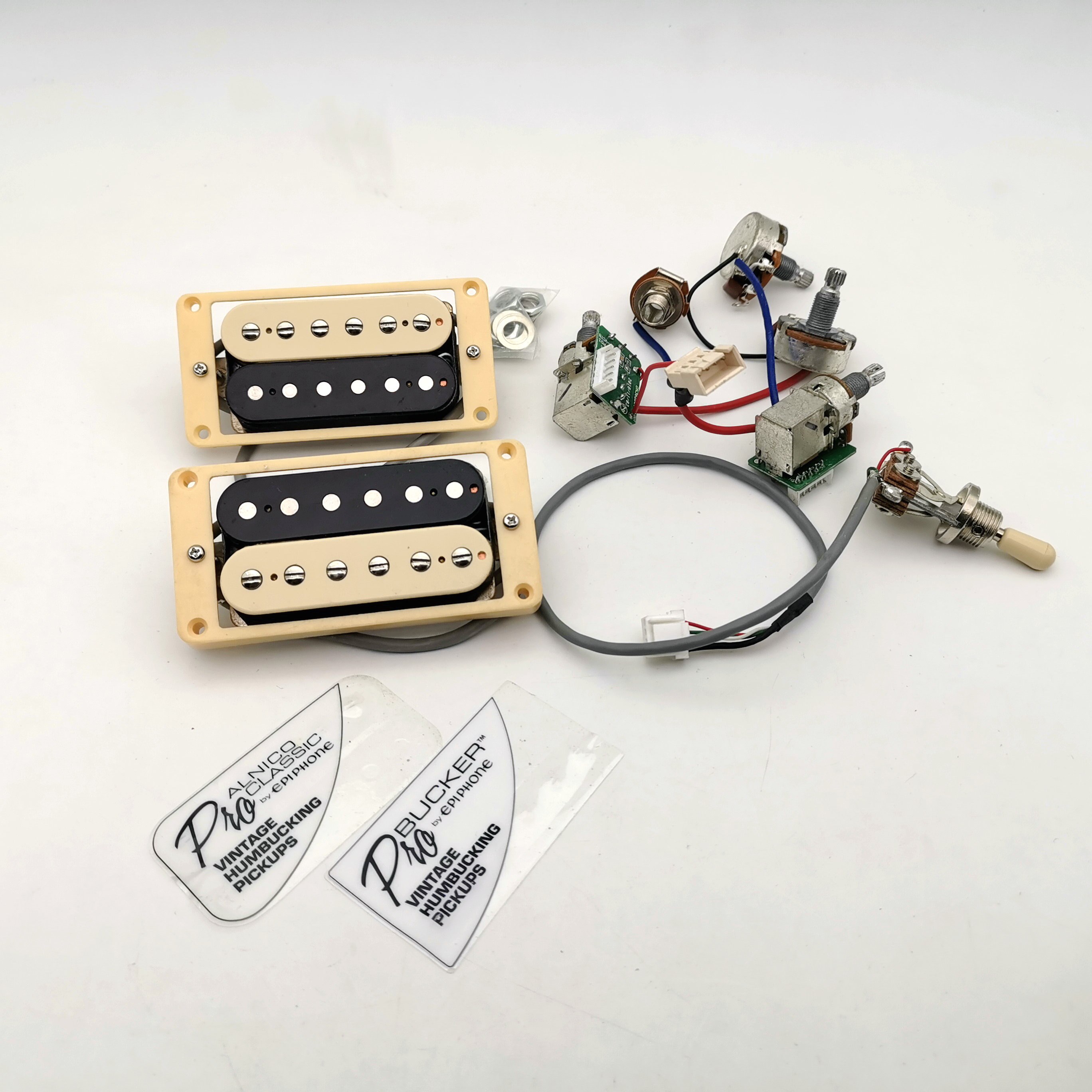 1 sæt lp standard pro bucker elektrisk guitar humbucker pickupper med pro ledningsnet til epi zebra