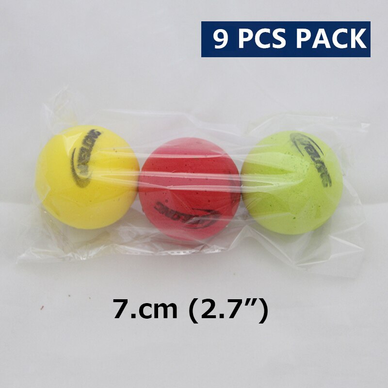 Pelota de espuma de tenis de 7cm y 9cm para niños, pelota de entrenamiento elástico, suave, verde, rosa y amarillo: 7cm 9pcs colors