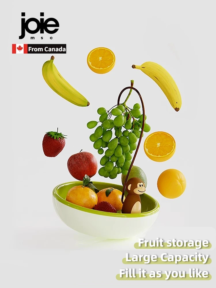 JOIE Monkey Series Bananenhanger Bananenhouder Bananenhaak Fruitmand BPA-vrij Fruitschaal Plaat Keuken Opbergrek Organizer