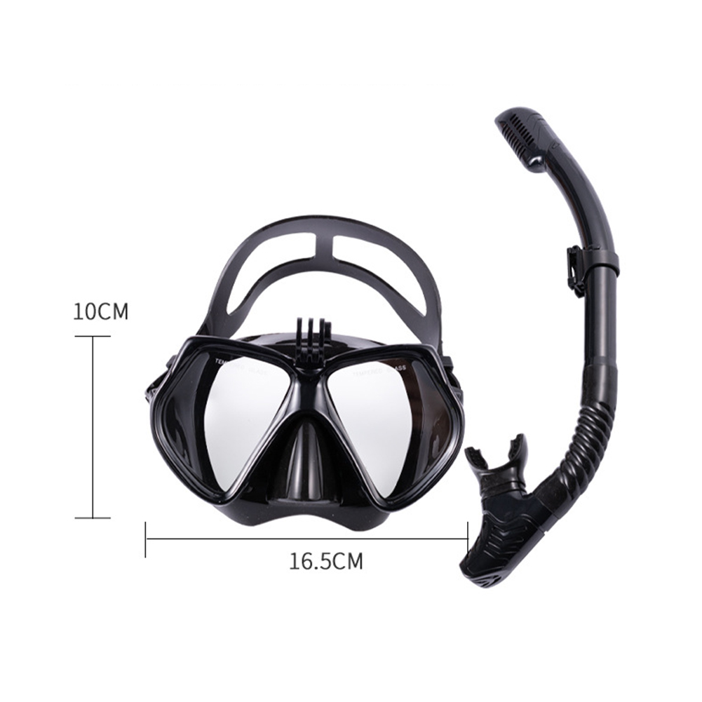 Scuba Diving Mask Snorkeling Snorkel Set Adult Silicone Anti-fog Goggles Glasses Swimming Pool Equipment Diving: Black B