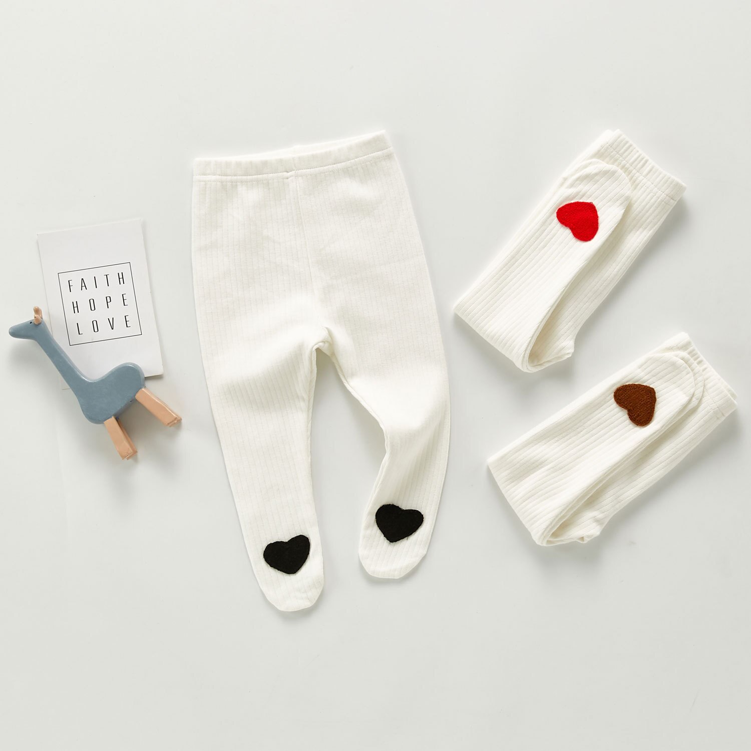 Tegneserie hjerte baby strømpebukse ensfarget stripet spedbarn låve strømpe smålåve jenter tights låve bukser