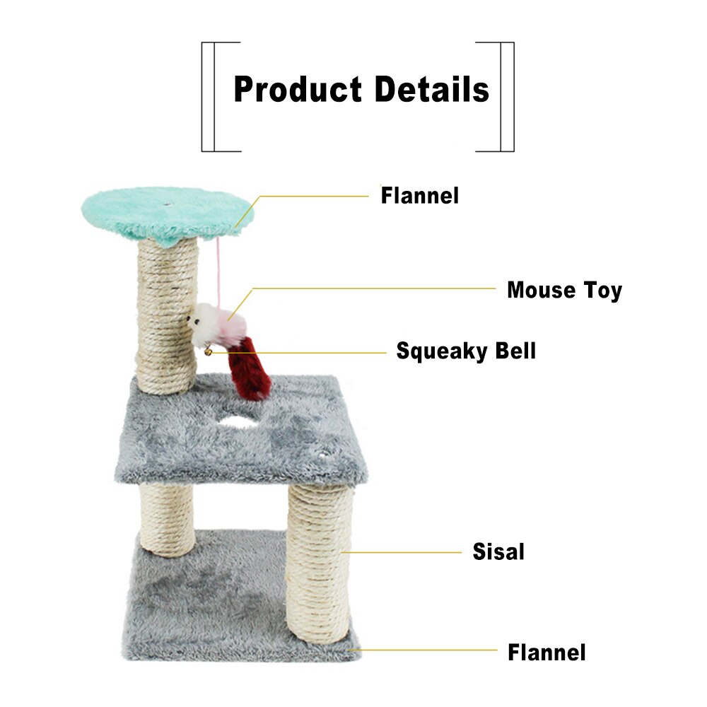 Cat Toy Scratcher Tree for Cats Scratching Post Mouse Scratch for Cats Furniture Plush Cat Climbing Frame Toy Pet Product TY0114