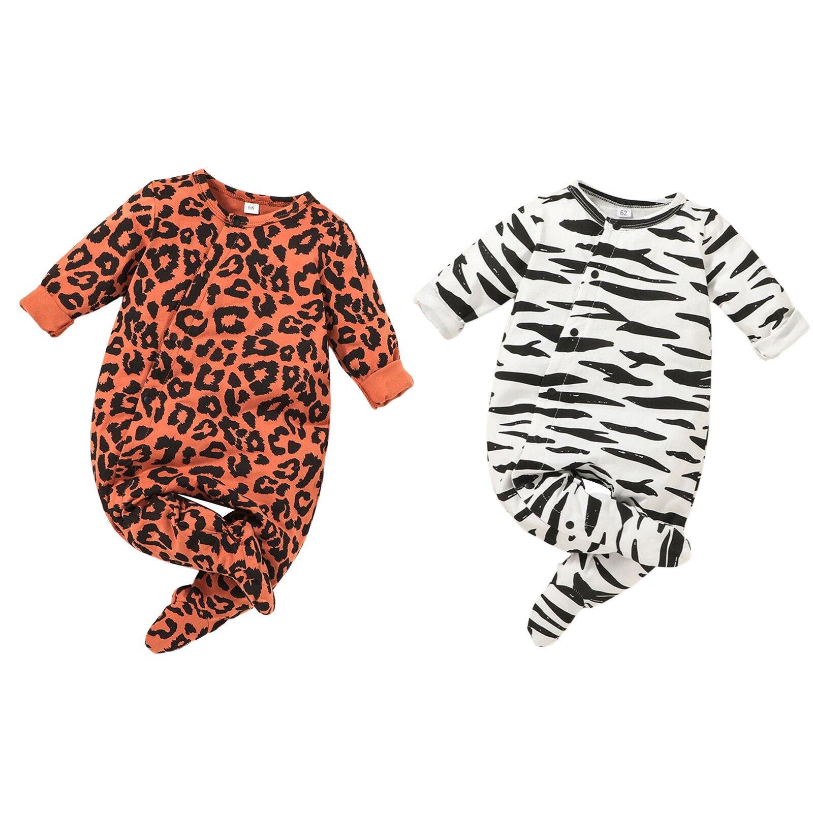 Binfant Aby Meisjes Jongens Footed Pyjama, Leuke Dier Patroon Lange Snap-Up Footies Jumpsuits Lente Herfst Outfits