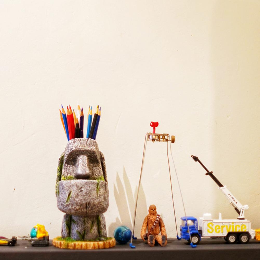 Île de pâques Moai stylo support de rangement crayon Pot de fleur respectueux de l'environnement bureau chambre décoration de bureau