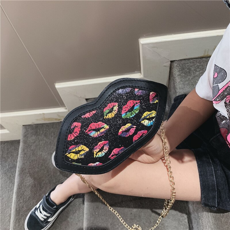 Girls Shoulder Bags for Children's Small Bag Female Summer Personality Lip Pack Chain Kids Messenger Bag