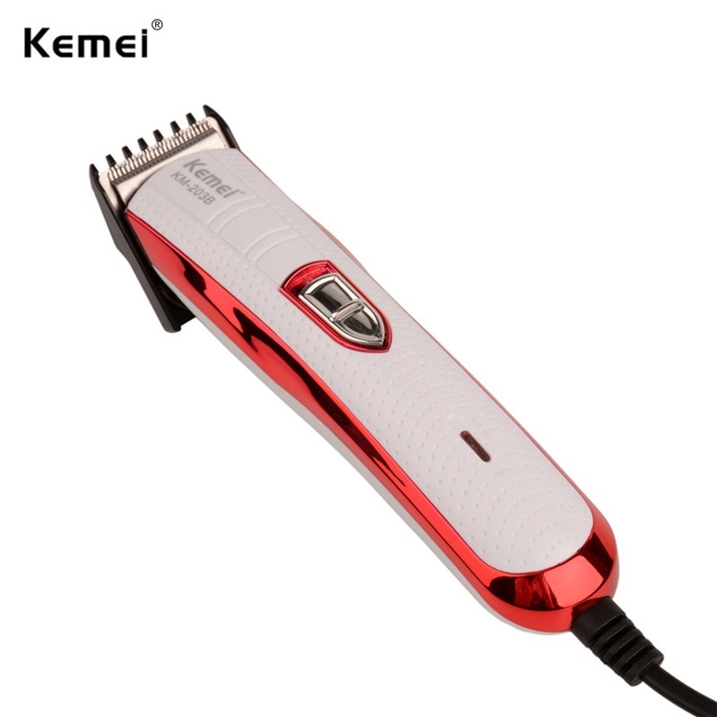 Kemei km -203b hårtrimmer body groomer hårklippemaskine skægtrimmer cutter til mænd med titanium stål bladgrænse kam