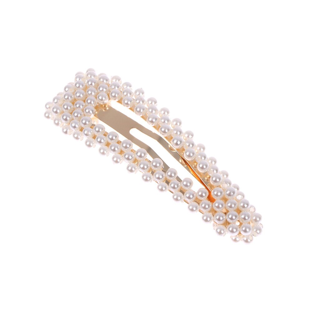 Pearl Hair Clip for Women Girl Korean Snap Barrette Stick Hairpin Hair Styling Accessories: 2