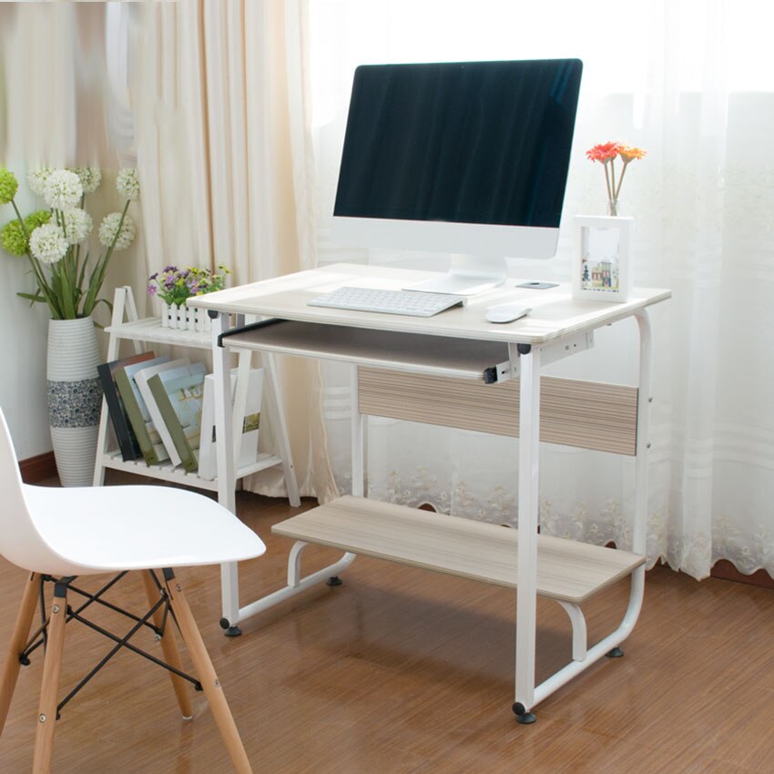 Huishouden Desktop Computer Bureau SD-7 Eenvoudige Moderne All-In-One Laptop Tafel Multipurpose Schrijven Tafel Wit/Zwart: white