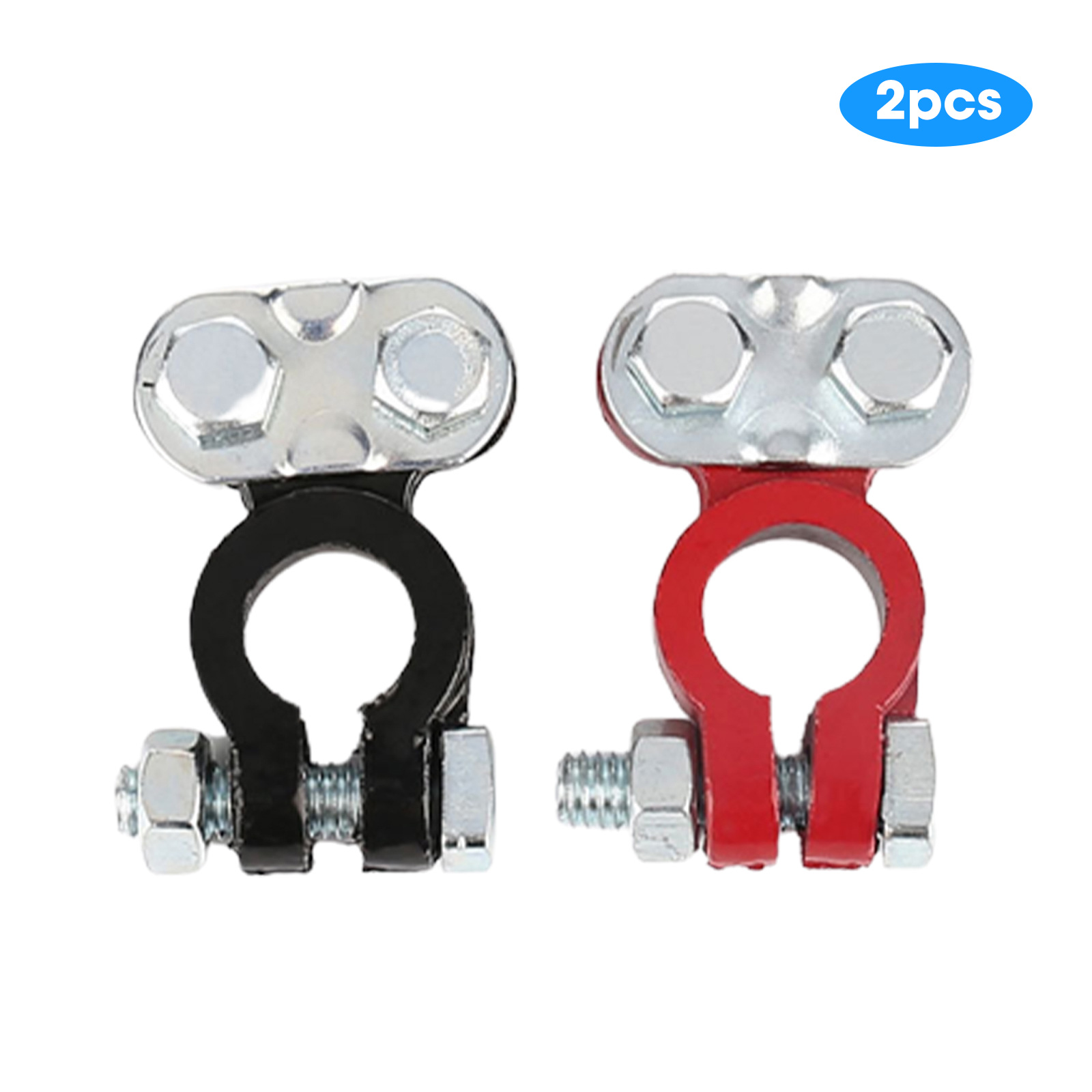 1 Pair Car Boat Truck Battery Terminal Clamp Pile Alloy Head Connector Clip Aluminum-magnesium Terminal Battery: Default Title