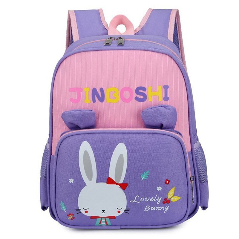 Mochila Infantil borsa da scuola per bambini cartone animato carino scuola materna zaino per bambini ragazze ragazzi bambini Offload zaino traspirante piccolo: Rabbit purple